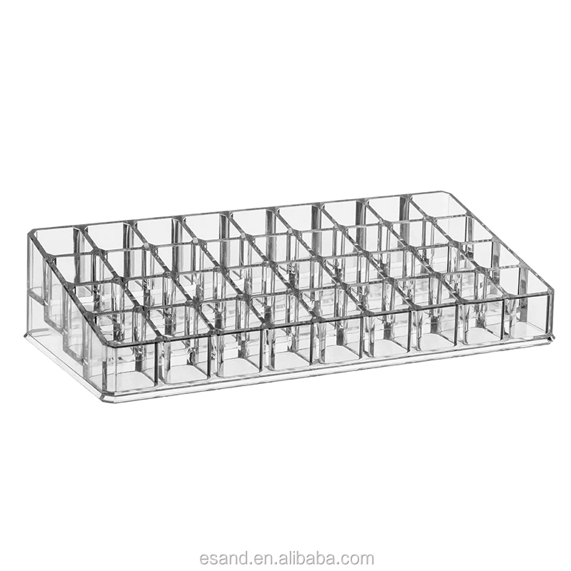 

Clear and Transparent Cosmetic Beauty Vanity Holder Storage 36 Compartment Acrylic Lipstick Organizer