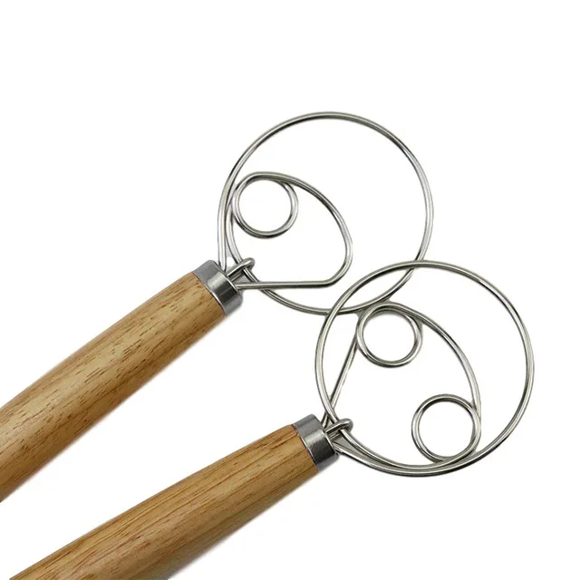 

Wood Handle Bread lame danish Dough Whisk Making Mixer Whisk Hooks Dutch Pizza Accessories Baking Tools