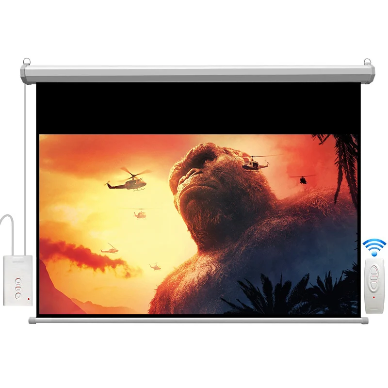 

Hot sale Wireless Control  16:9 Motorized Projector Screen for Home Theatre Projection