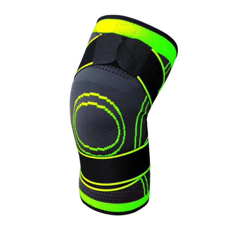 

Compression Sport Support Knee Sleeve Nylon Knee Brace for Sports and Fitness, Black/orange/green