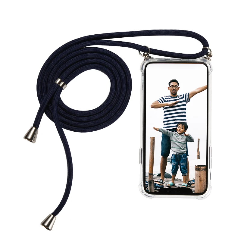 

Lanyard Phone Case for iphone Necklace Crossbody phone case with Cord Rope Tether For iPhone 12 Pro Max cord strap case, Transparent case, colorful strap