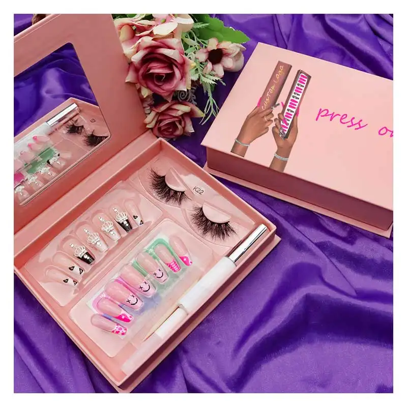 

Hot Style Wholesale Press On Nails Custom Design Private Label Press On Nails Packaging Box With Logo