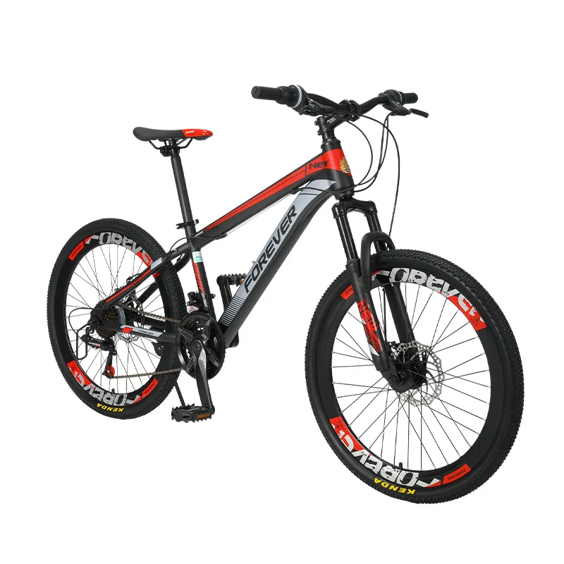 

FOREVER P10 22 Inch 24 Speed High Carbon Steel Mountain Bike mtb Bicycle Cycling Men Women, Black&red, black&green