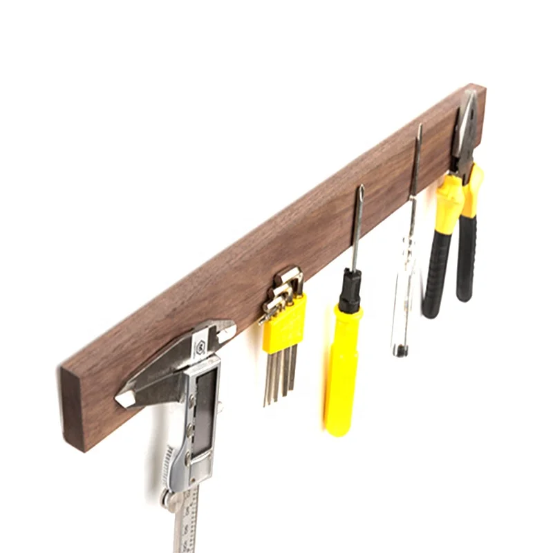 

16 inch Walnut wooden magnetic kitchen knife bar holder, Brown