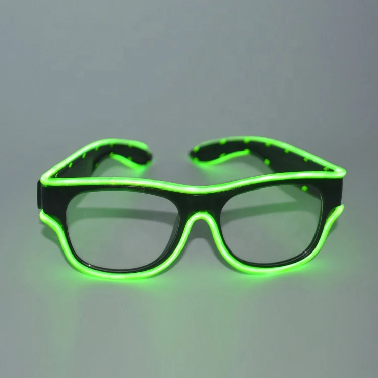
Wireless Light Up Flashing LED Neon Rave Glasses Glow In Dark El Wire Sunglasses 