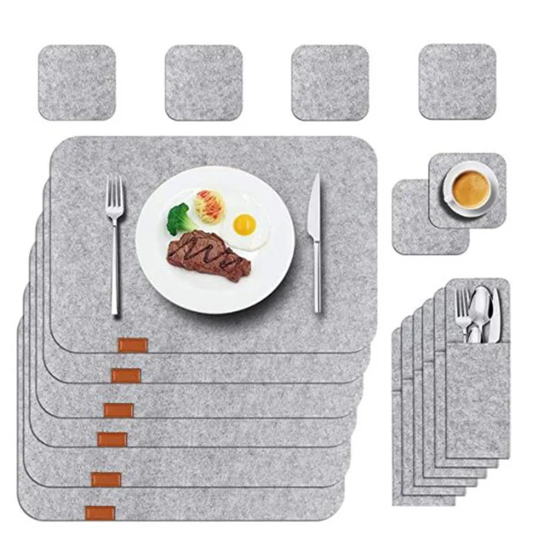 

Hot Sale Table Cotton Plate Dining Placemat Felt Place Mat Coffee Dinner Dinning Table Runners And Mats Set, Customized