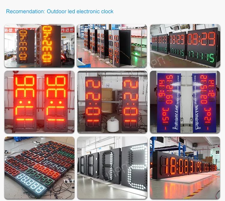 Custom Made outdoor 7 Segment LED Clock Display with GPS Timing and Temperature Display