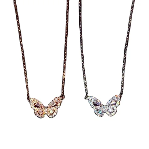 

SK Jewelry Women Elegant Gold Silver Plating Stainless Steel Necklace Crystal Rhinestone Necklace