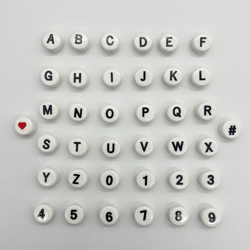 

New Style Porcelain Alphabet Beads Enamel Alphabet Letter Beads Ceramic Alphabet Letter Beads, White