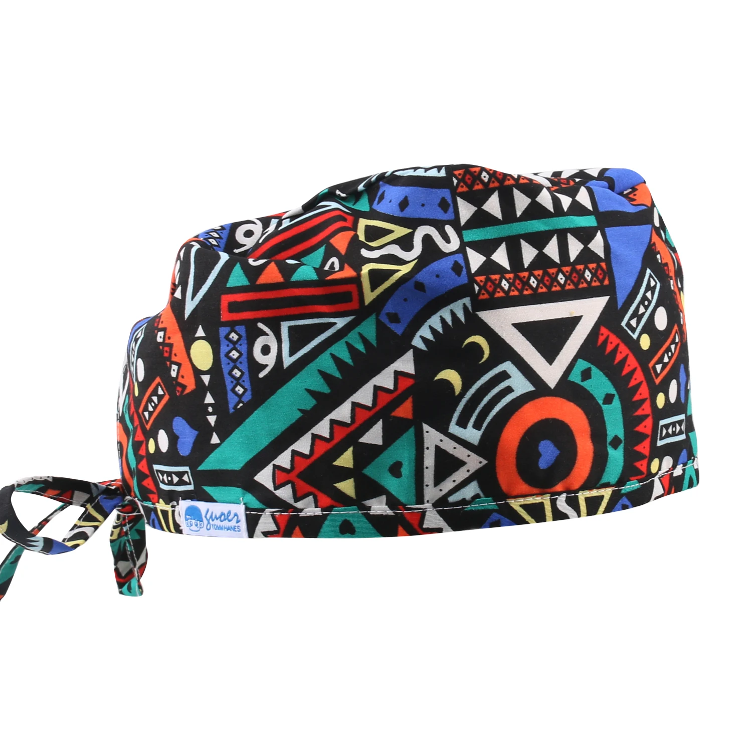 

GUOER Hot Sale 100% Cotton Printed Scrub Cap Doctor Hat  Unisex, Brown
