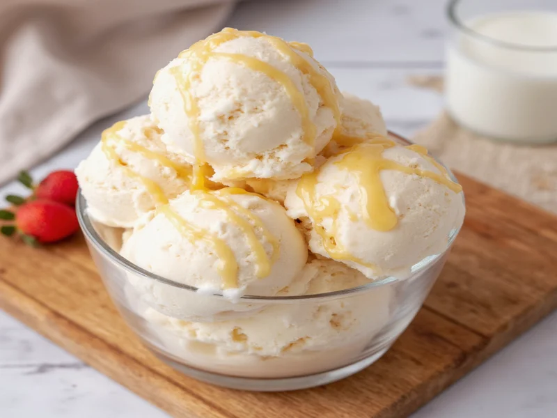 homemade ice cream with condensed milk