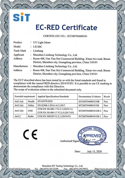 Linshang Ls126a Uv Light Calibration Procedure Uv Light Measurement