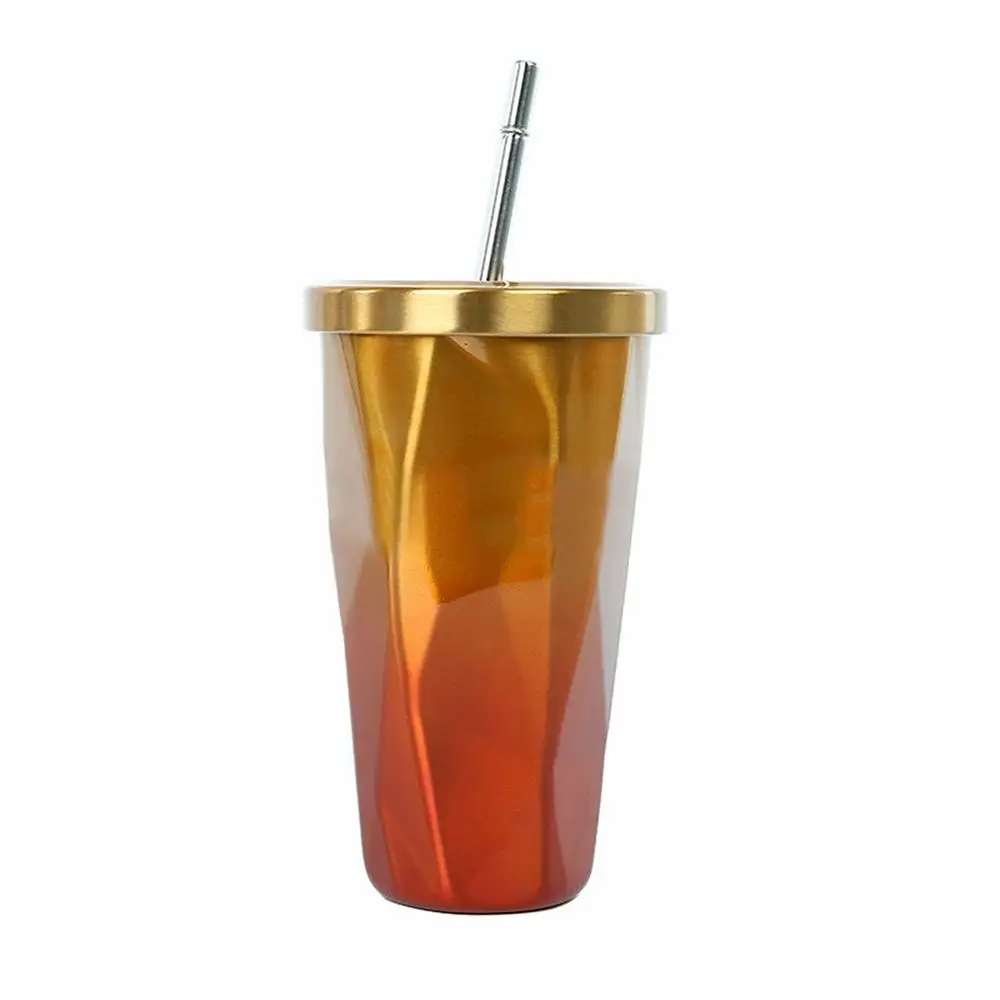 

Hot selling reusable popular premium 304 stainless steel coffee cup with straw