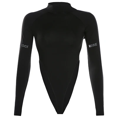 

Bodysuits of Women Fall Winter Keep Warm Long Sleeve Sheer Open Crotch Bodysuit