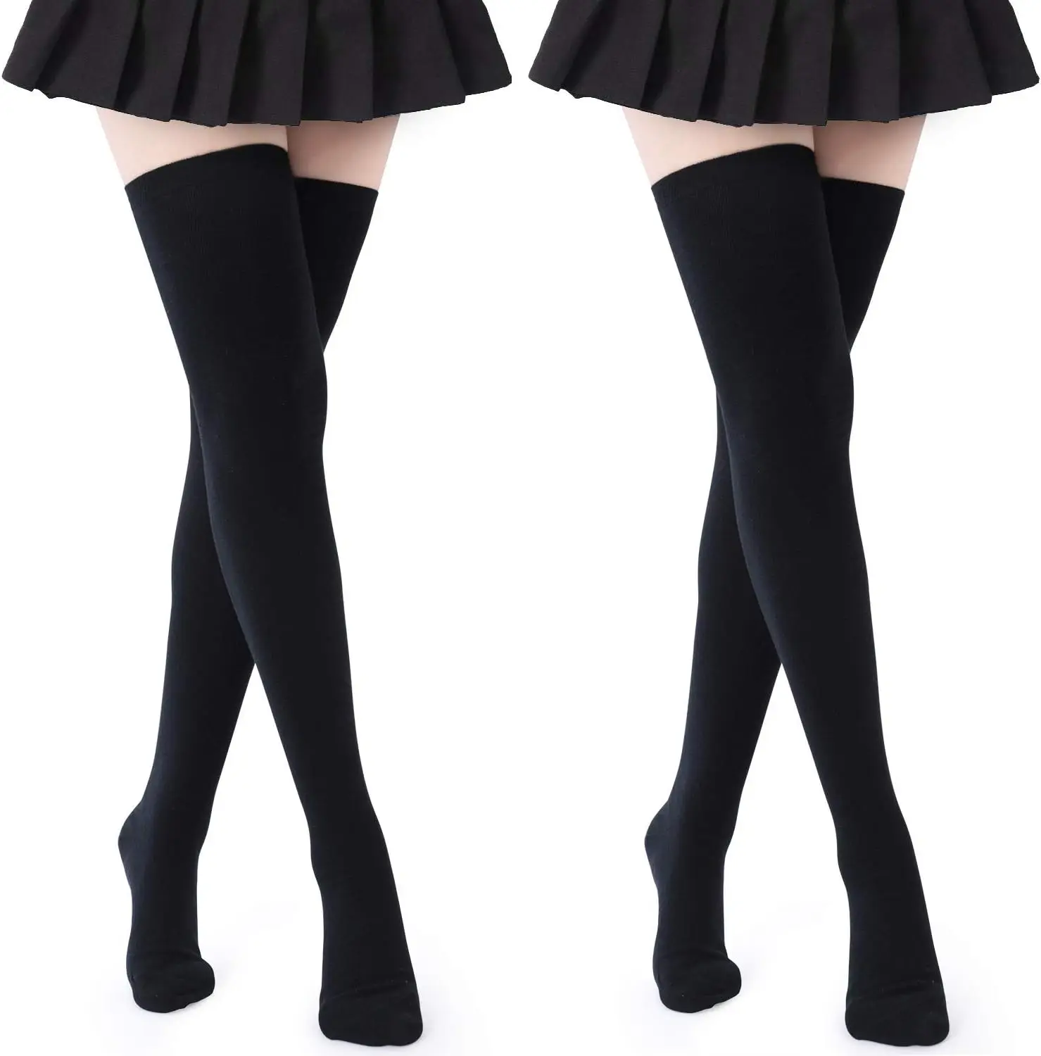Hot Selling Long Custom Logo Rainbow Colorful Christmas Festival Breathable Knitted Cotton Knee Socks School Uniform Tube Socks