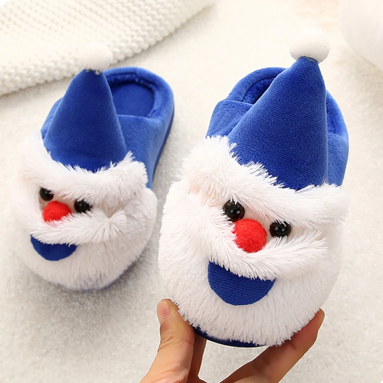 

Children's Cute Soft House Bedroom Christmas Santa Claus Kids Slippers for Girls