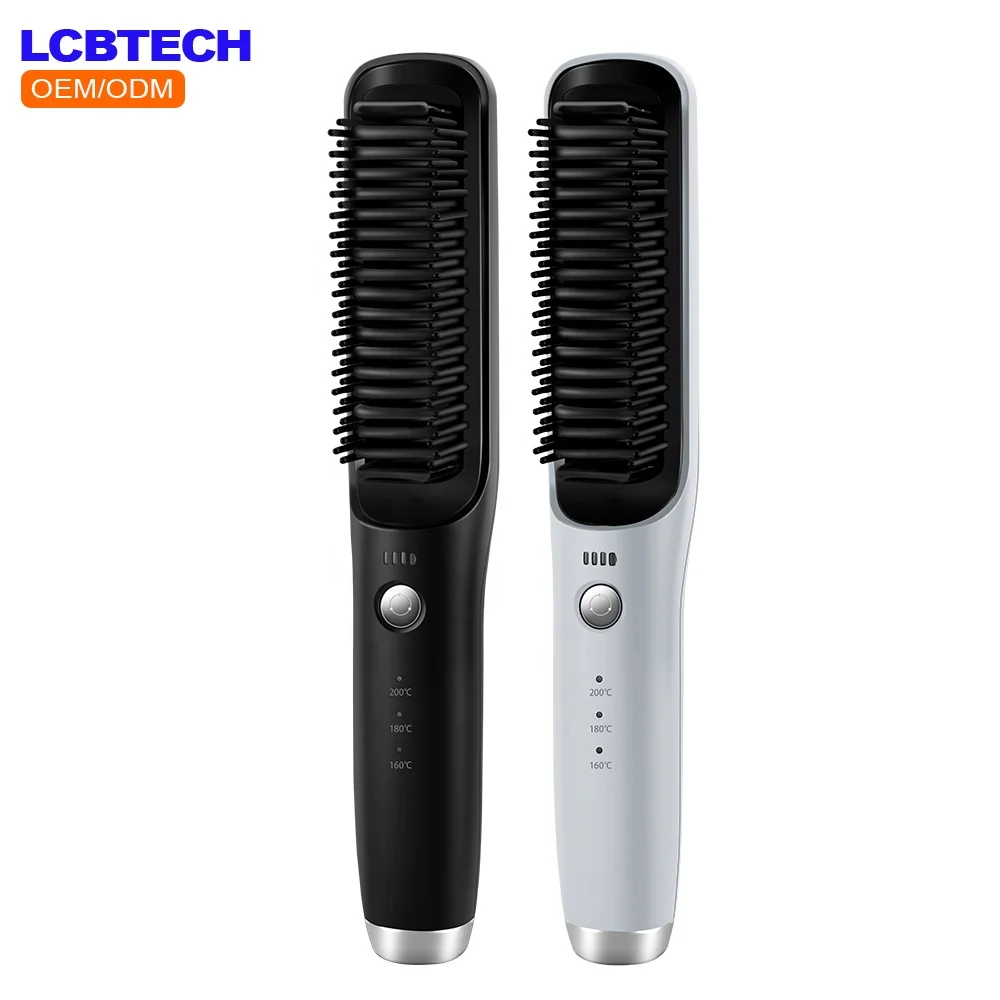 

Best Selling Wireless Anti-Scald Hair Hot Comb Portable Ionic Electric Hair Straightener Brush for Travel Salon Home Use