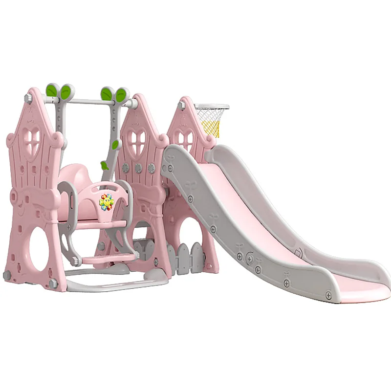 

Children new style multifunctional baby toys indoor playground high quality kids plastic slide and swing, Pink,green,light blue