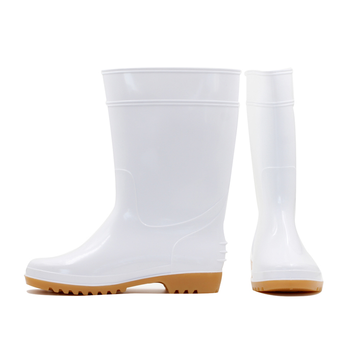 

Unisex anti-slip custom rain boots waterproof white for food products factory