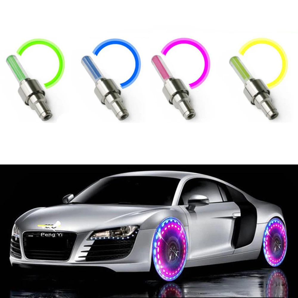 

Bicycle lights Automotive LED tire valves Spoke LED lights, Yellow.green.pink.blue