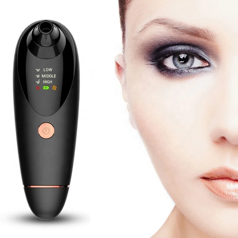 

Mini Ultrasonic Pore cleansing portable vacuum electric tool suction blackhead remover, White black
