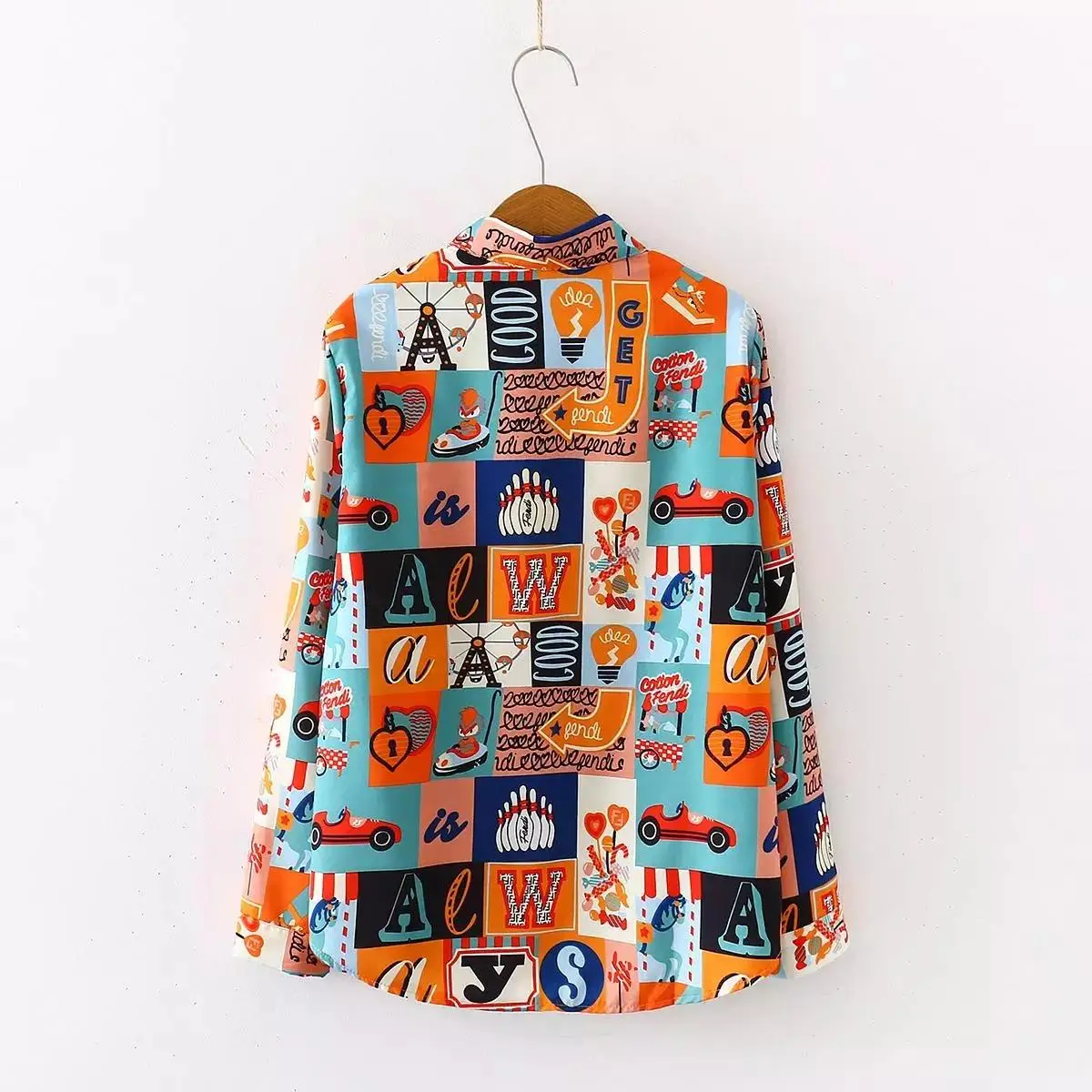 

2020 Spring summer harajuku streetwear Women Blouses Long Sleeve Shirt Camisas Femininas Female Tops printing Shirt