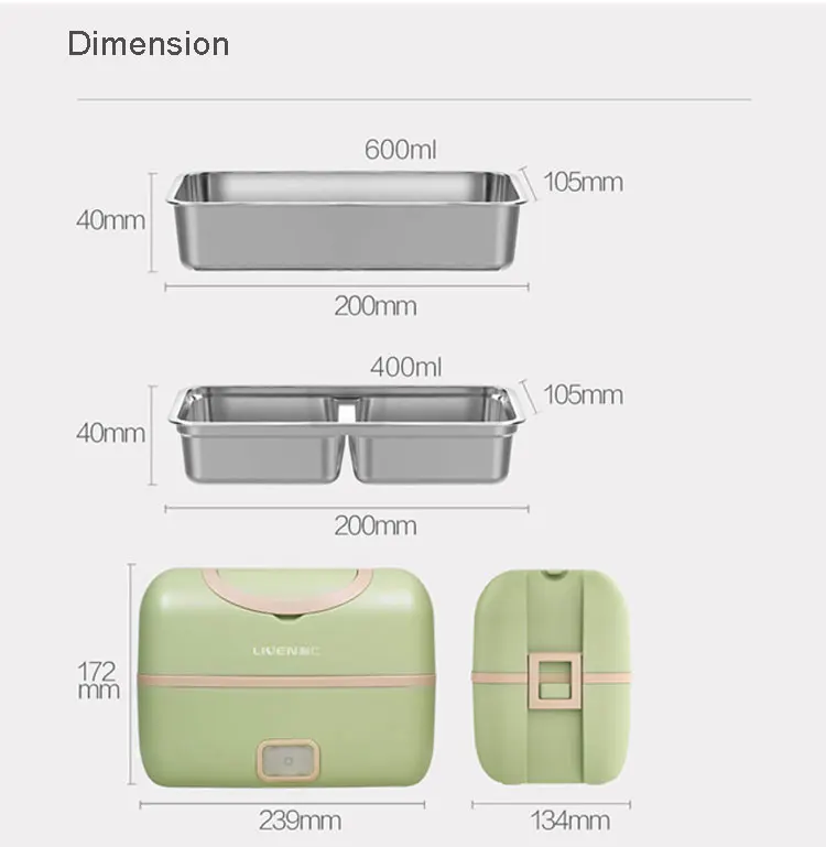 Liven Portable Cooking Electric Lunch Box: full specifications, photo