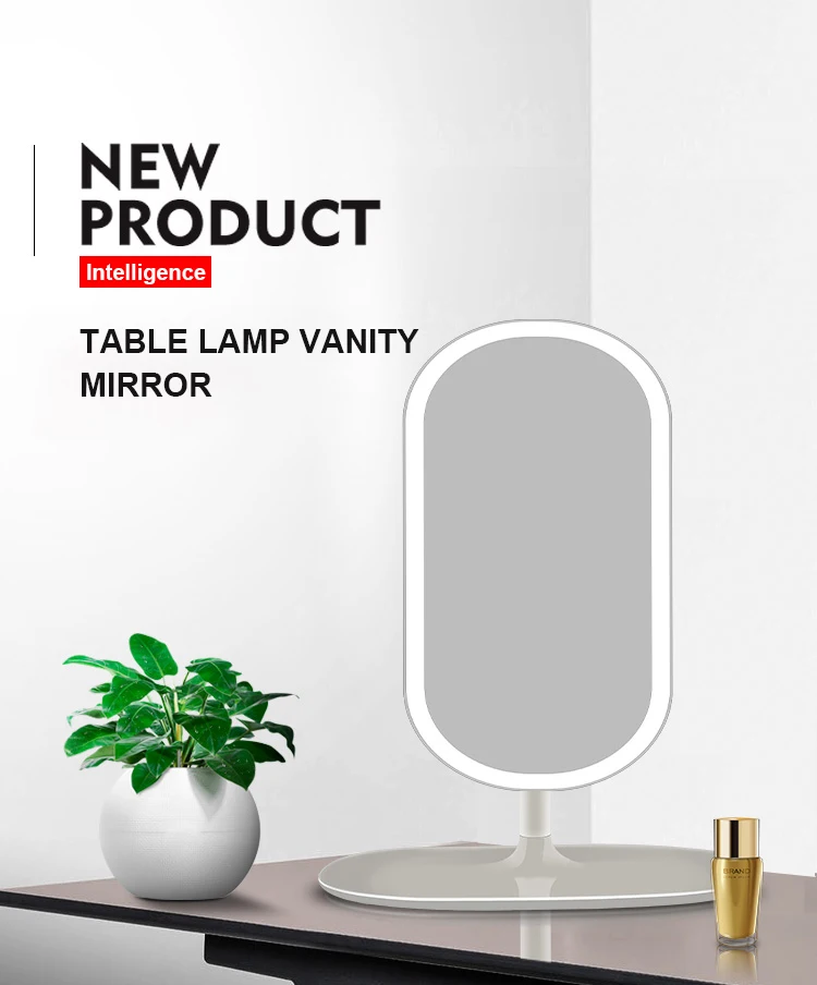 Hot Sell 360 Degree Rotating LED Lighting Table Lamps Usb Rechargeable Charger Touch Sensor Makeup Mirror
