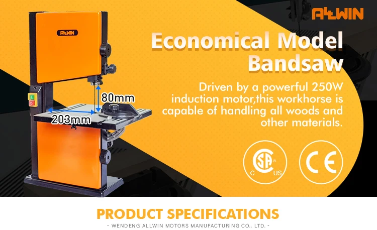 Color customized high quality portable band saw vertical 8inch band saw