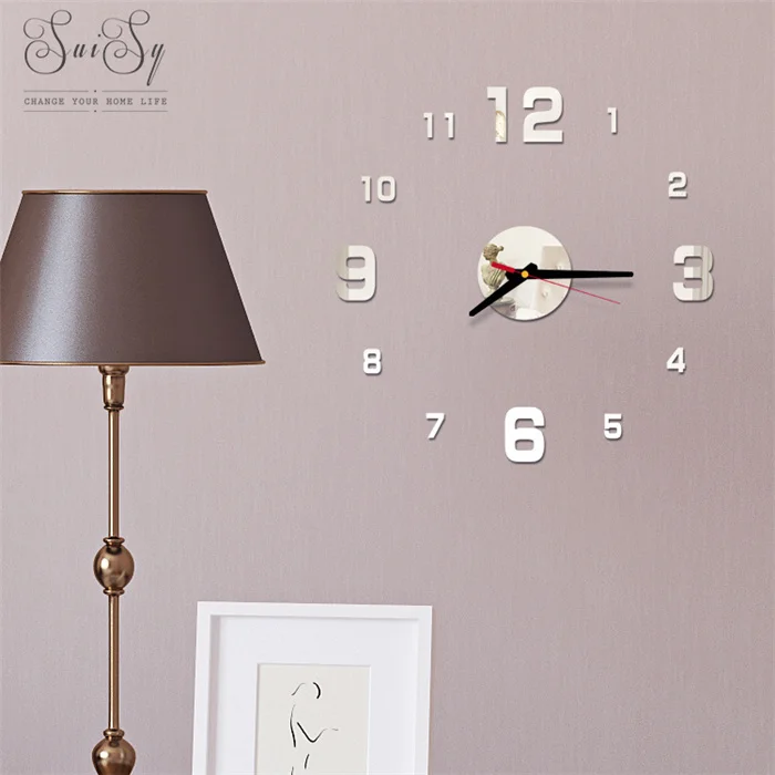 

Creative Acrylic DIY Small Size Sticker 3D Wall Clock Modern Decor