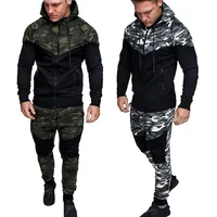 

Men Long Sleeve Jogging Suit Zipper Hoodie Tracksuit Sport Set Casual Comfy Sweatsuit with Pockets