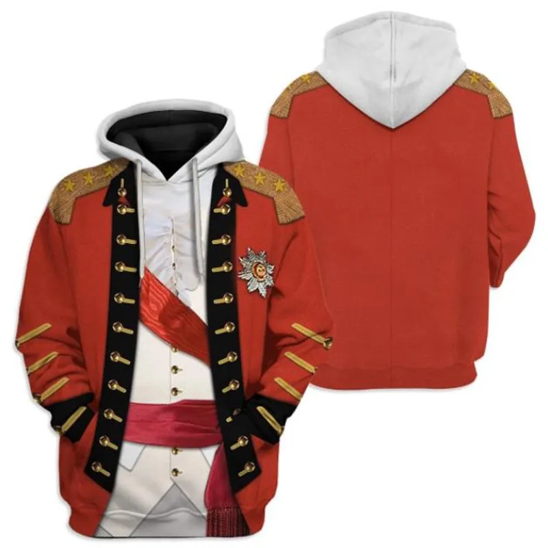 

Men's Funny Hoodies 3d Print historical figure King Cosplay pullover Napoleon Costume