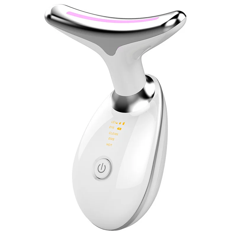 

Face Massager Neck Lift Anti Wrinkles Heat High Frequency Vibration Facial Skin Tightening Lifting LED Light Reduce Double Chin