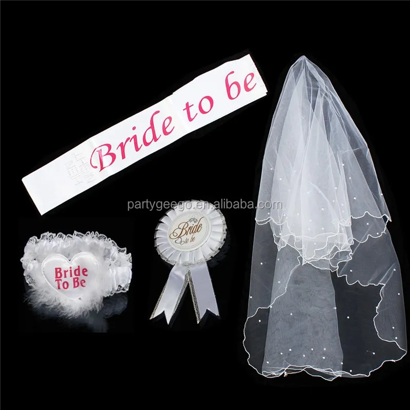 
bachelorette hen party bride to be veil for wedding party Sash Set  (62226028984)