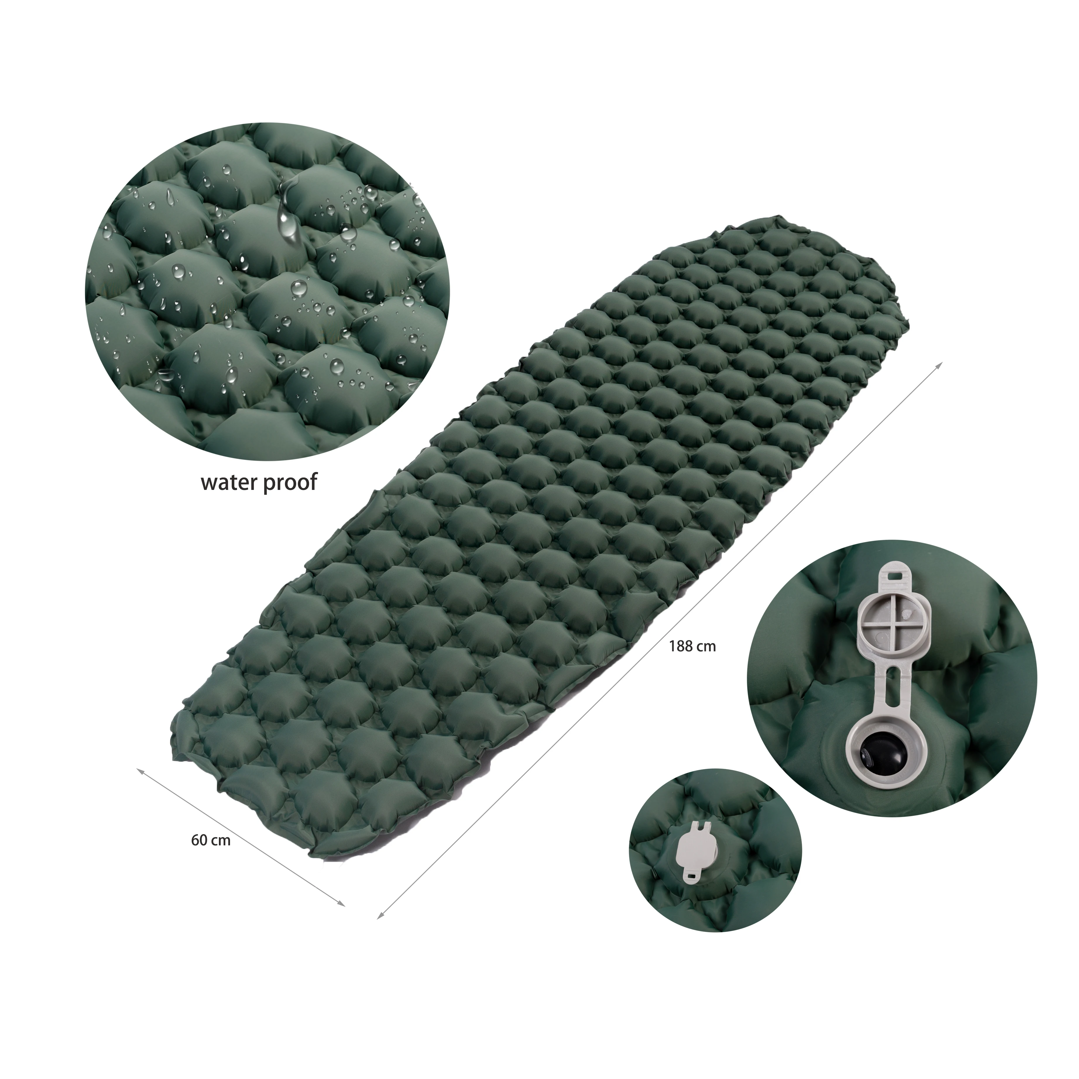 

Hot selling in USA amazon inflatable mat camping mat camping air mattress, Green