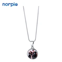

Creative Jewelry Sublimation Blank Snap Button Photo Necklace for Flat Heat Press Machine Printing