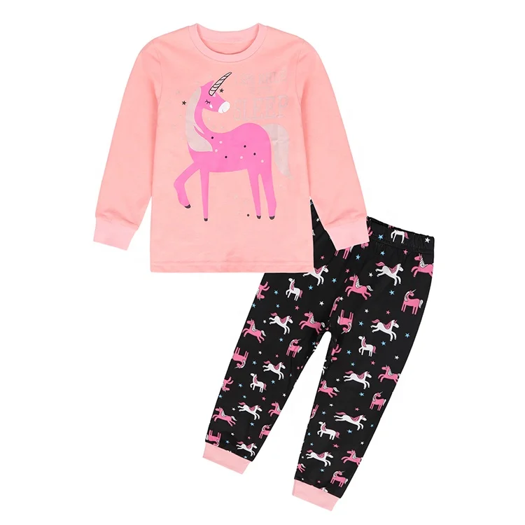 

Long-Sleeved Children's Pajamas Girls' Cartoon Casual Home Clothes Pullover Sweater Trousers 2piece Suit