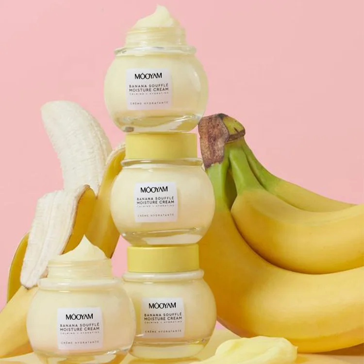 

50ml Vegan Banana Souffle Moisture Cream Moisturizer Soothing Hydrating Facial Banana Cream with Turmeric Centella Asiatica