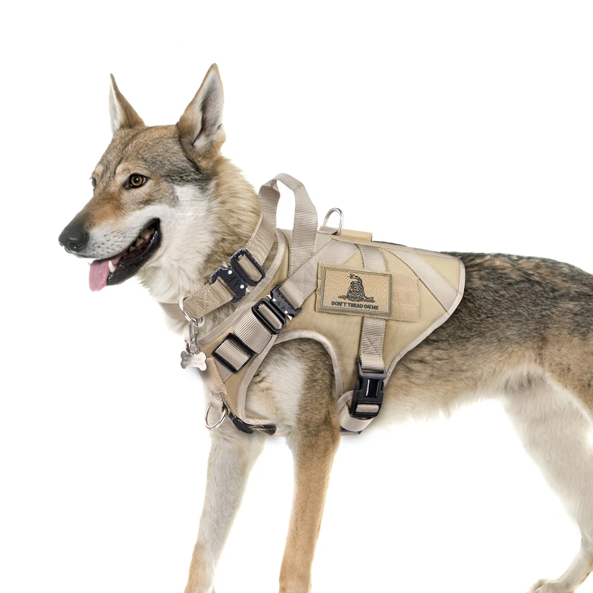 

Adjustable Soft Breathable Metal Buckle No-Pull Tactical Military k9 Dog Harness With Handle