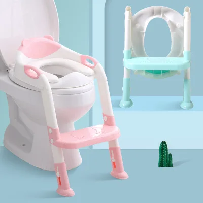 

Kids Plastic Travel Toilet Step Stool Potty Chair Trainer, Portable Foldable Baby Potty Training Seat With Ladder