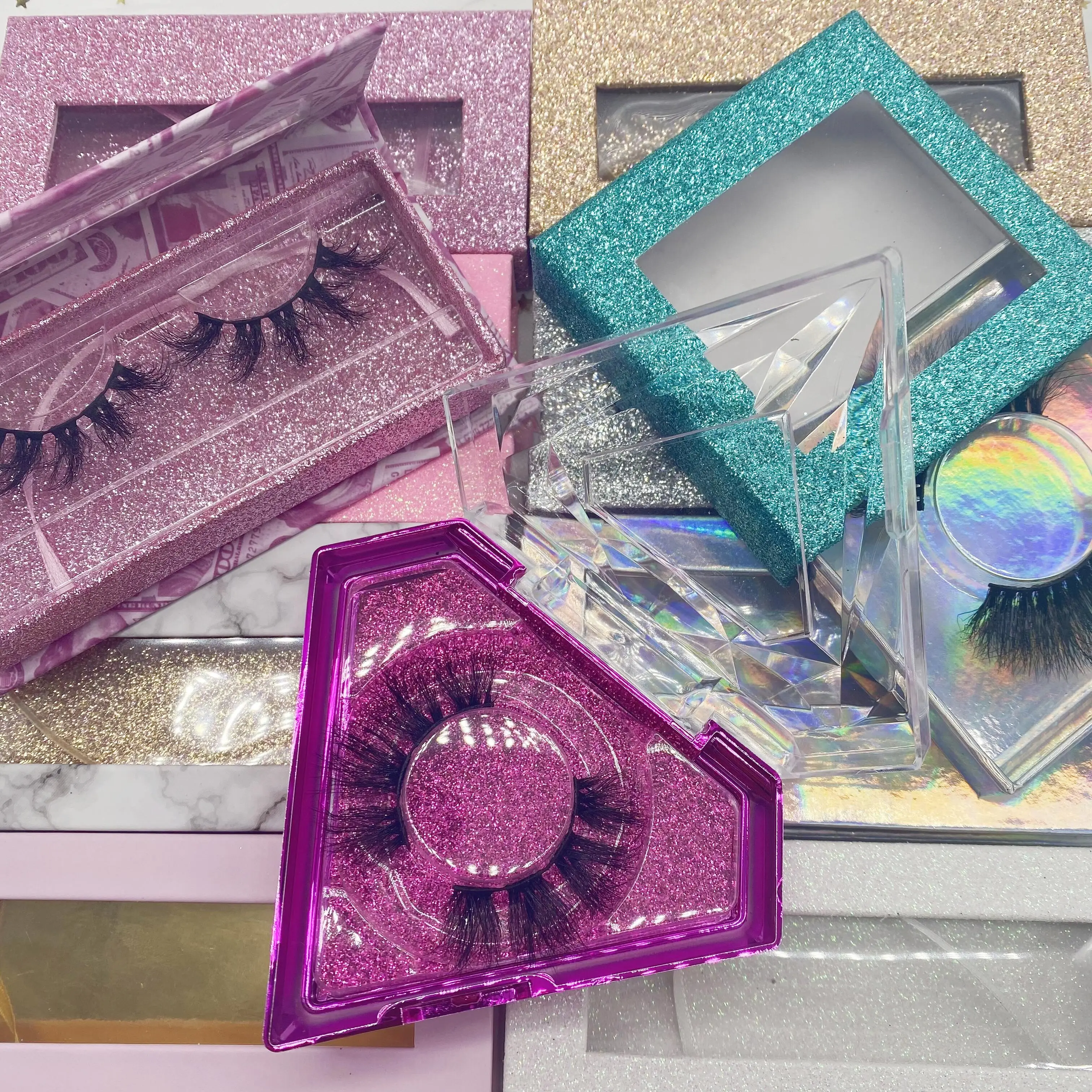 

Wholesale 3D Full Strip Mink Eyelashes Private Label 25mm Best Seller Custom Eyelash Vendor Customized Boxes Wispy Fluffy