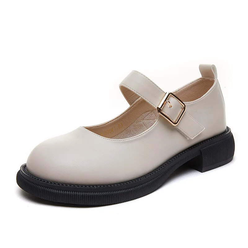 

2021 Women's Stylish Leather Mary Jane Shoes Fashion Casual Flat Dress Pumps