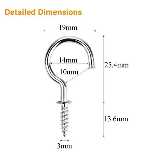 Selftapping Stainless Steel Screw C Hook/l Hook,Close Shape Screw Hook