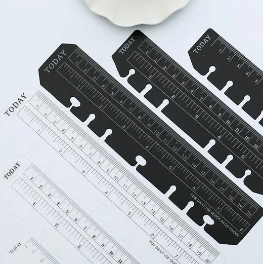 black clear plastic fashion ruler planner