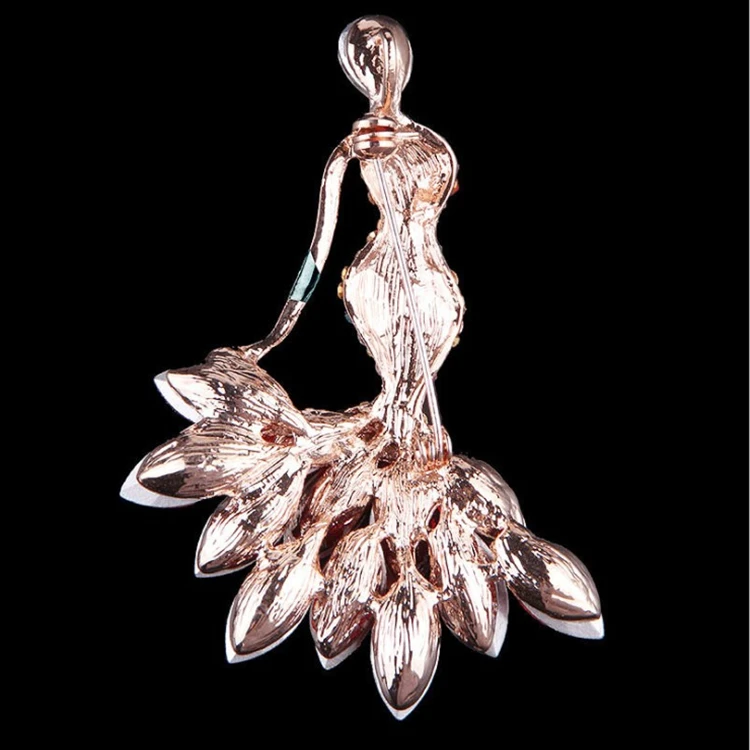 

2021 Hot Fashion brooch jewelry cute beauty mermaid brooch metal diamond lady crystal brooches, As picture show