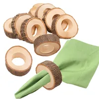 

Stock on hand Unfinished Natural wooden napkin rings for Wedding table decoration