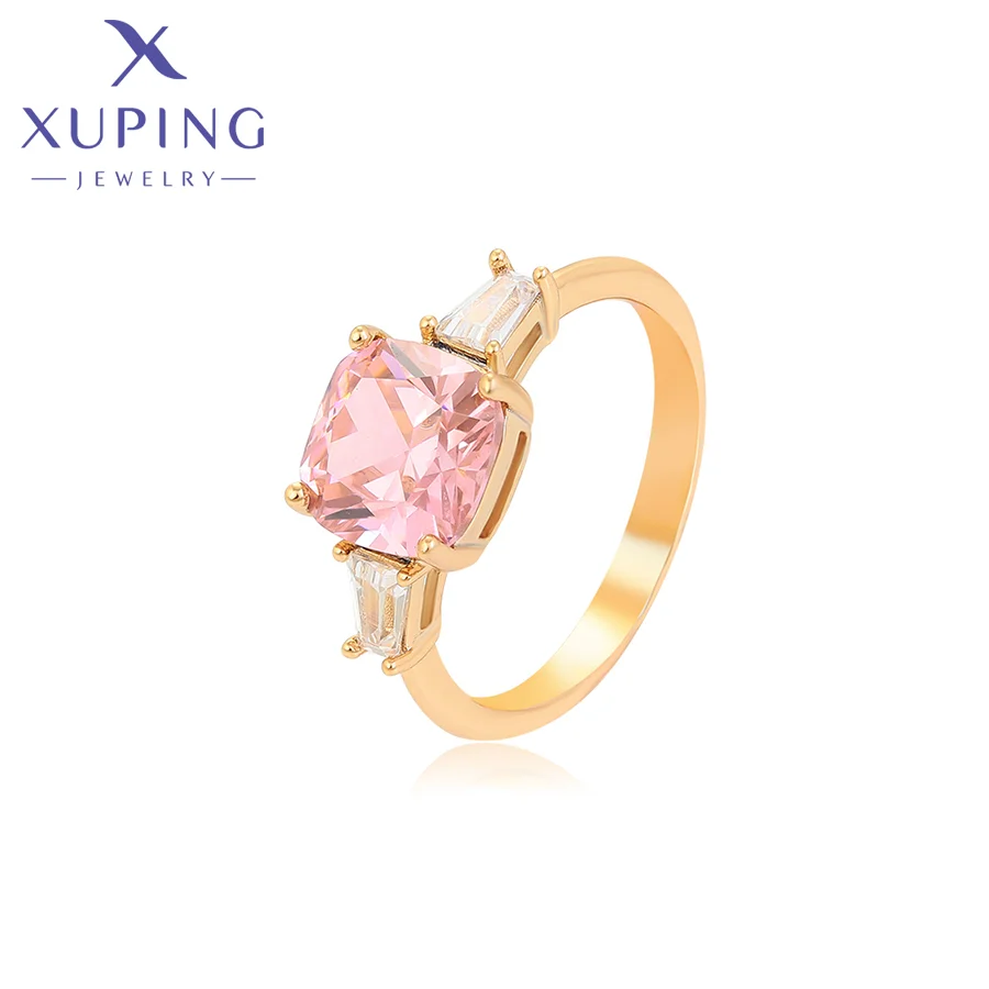 

14R2362006 Xuping Jewelry Fashion Elegant Simple Jewelry Copper Rings Gemstone Exquisite Diamond 18K Gold Color Women Rings