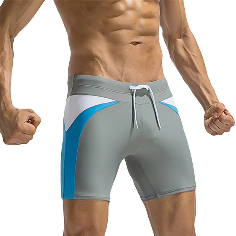 

New sexy Mens Breathable Swim Trunks Pants Bikini Colorblock Swimwear Shorts Slim Wear Swimsuit Briefs, As shown in the figure