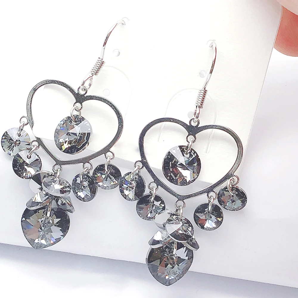 

Fashion Popular High end custom statement gold crystal heart hoop women earrings jewelry, Picture shows