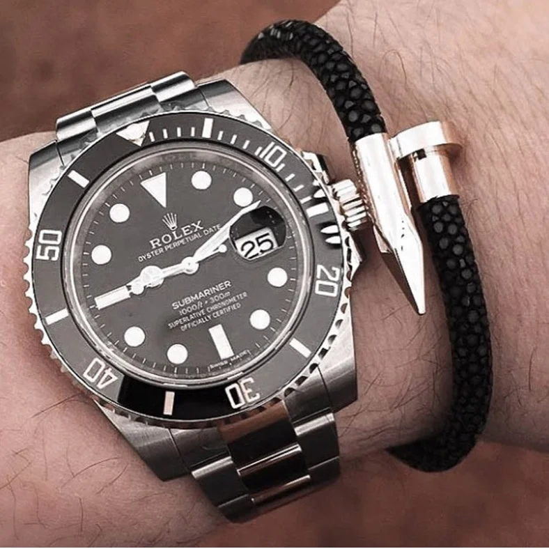 

Fashion men Jewelry Men Leather bracelet Handmade Stingray Leather Bracelet Magnetic Clasp Leather Bracelet